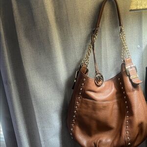 Michael Kors Brown Leather Shoulder Bag